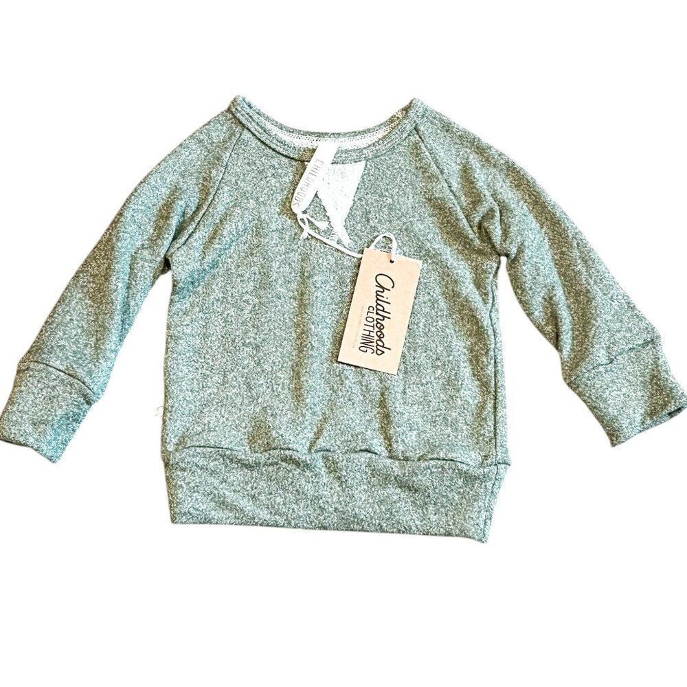 NWT! Childhoods Heather Green Pullover Crew Sweatshirt Size 12-18M